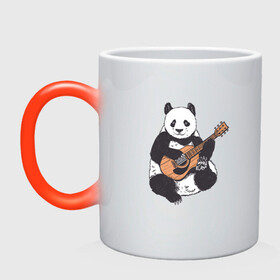 Кружка хамелеон с принтом Панда гитарист | Panda Guitar в Екатеринбурге, керамика | меняет цвет при нагревании, емкость 330 мл | Тематика изображения на принте: acoustic | bear | bears | china | chineese panda | guitarist | music | акустическая гитара | гитара | китай | китайская панда | косолапый | медведь | медвежонок | милая панда | мишка | музыка | музыкант | пандочка | пандочки