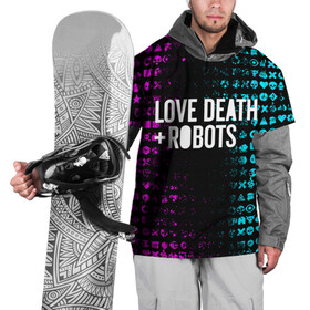 Накидка на куртку 3D с принтом ЛЮБОВЬ СМЕРТЬ И РОБОТЫ в Екатеринбурге, 100% полиэстер |  | Тематика изображения на принте: death | hear | ldr | logo | love | netflix | robots | smile | анимация | кино | лого | лср | любовь | нетфликс | роботы | сердце | сериал | смайл | смайлик