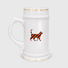 Кружка пивная с принтом Black-Orange Cat в Екатеринбурге,  керамика (Материал выдерживает высокую температуру, стоит избегать резкого перепада температур) |  объем 630 мл | animal | cat | cute | kitty | meow | друг | животные | киска | китти | кот | котенок | котик | котэ | кошечка | кошка | милый | мур | мяу | питомец | тигр