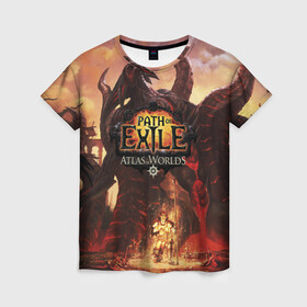 Женская футболка 3D с принтом Path of Exile в Екатеринбурге, 100% полиэфир ( синтетическое хлопкоподобное полотно) | прямой крой, круглый вырез горловины, длина до линии бедер | computer | game | path of exile | игра | компьютерная | путь изгнания