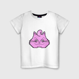 Детская футболка хлопок с принтом Pink Cat в Екатеринбурге, 100% хлопок | круглый вырез горловины, полуприлегающий силуэт, длина до линии бедер | animal | cat | cute | kitty | meow | друг | животные | киска | китти | кот | котенок | котик | котэ | кошечка | кошка | милый | мур | мяу | питомец | тигр
