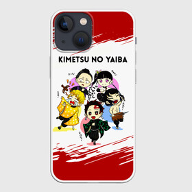 Чехол для iPhone 13 mini с принтом Пять героев Kimetsu no Yaiba в Екатеринбурге,  |  | demon slayer | kamado | kimetsu no yaiba | nezuko | tanjiro | аниме | гию томиока | зеницу агацума | иноске хашибира | камадо | клинок | корзинная девочка | манга | музан кибуцуджи | незуко | рассекающий демонов | танджиро