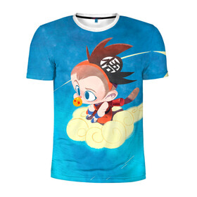 Мужская футболка 3D спортивная с принтом Baby Goku в Екатеринбурге, 100% полиэстер с улучшенными характеристиками | приталенный силуэт, круглая горловина, широкие плечи, сужается к линии бедра | anime | dragon ball | аниме | анимэ | драгон бал | дрэгон бол | жемчуг дракона
