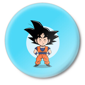 Значок с принтом Sweet Goku в Екатеринбурге,  металл | круглая форма, металлическая застежка в виде булавки | anime | dragon ball | аниме | анимэ | драгон бал | дрэгон бол | жемчуг дракона