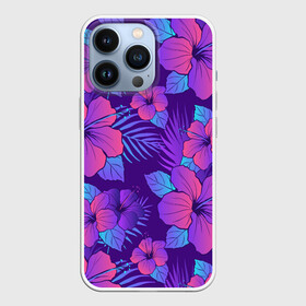 Чехол для iPhone 13 Pro с принтом Узор Неоновый Гибискус в Екатеринбурге,  |  | art | bouquet of flowers | floral | garden | gardening | hibiscus | neon | pattern | арт | ботаника | букет цветов | букеты | гигантские цветы | домашние цветы | каркаде | паттерн | рисунок цветов | садовод | садоводство