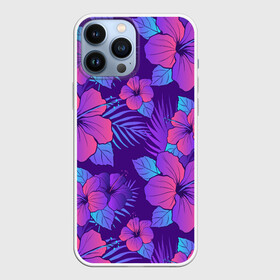 Чехол для iPhone 13 Pro Max с принтом Узор Неоновый Гибискус в Екатеринбурге,  |  | art | bouquet of flowers | floral | garden | gardening | hibiscus | neon | pattern | арт | ботаника | букет цветов | букеты | гигантские цветы | домашние цветы | каркаде | паттерн | рисунок цветов | садовод | садоводство