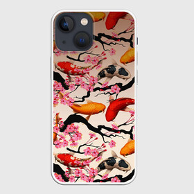 Чехол для iPhone 13 mini с принтом Рыбы в Екатеринбурге,  |  | волны | искусство | мальчик | рыба | рыбы | цветок | цветы