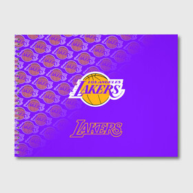 Альбом для рисования с принтом LOS ANGELES LAKERS / ЛЕЙКЕРС в Екатеринбурге, 100% бумага
 | матовая бумага, плотность 200 мг. | 24 lakers | kobe bryant | lakers | los angeles lakers | баскетбол. | коби брайант | лос анджелес лейкерс | лосанджелес лейкерс