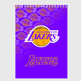 Скетчбук (блокнот) с принтом LOS ANGELES LAKERS / ЛЕЙКЕРС в Екатеринбурге, 100% бумага
 | 48 листов, плотность листов — 100 г/м2, плотность картонной обложки — 250 г/м2. Листы скреплены сверху удобной пружинной спиралью | 24 lakers | kobe bryant | lakers | los angeles lakers | баскетбол. | коби брайант | лос анджелес лейкерс | лосанджелес лейкерс