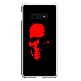 Чехол для Samsung S10E с принтом Кровавый череп в Екатеринбурге, Силикон | Область печати: задняя сторона чехла, без боковых панелей | skull | башка | голова | кость | красный череп | черепушка