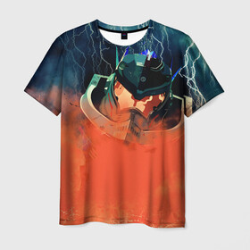 Мужская футболка 3D с принтом Тихоокеанский рубеж в Екатеринбурге, 100% полиэфир | прямой крой, круглый вырез горловины, длина до линии бедер | дым | лава. | молния | робот | техника | туман