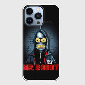 Чехол для iPhone 13 Pro с принтом Bender x mr robot в Екатеринбурге,  |  | Тематика изображения на принте: bender | futurama | mr robot | planet express | бендер | мистер робот | мульт | мультфильм | планетный экспресс | туранга лила | филипп джэй фрай | футурама