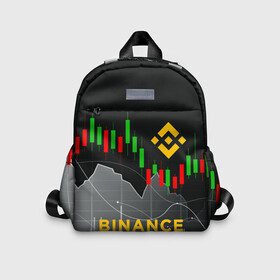 Детский рюкзак 3D с принтом BINANCE   БИНАНС   ГРАФИК в Екатеринбурге, 100% полиэстер | лямки с регулируемой длиной, сверху петелька, чтобы рюкзак можно было повесить на вешалку. Основное отделение закрывается на молнию, как и внешний карман. Внутри дополнительный карман. По бокам два дополнительных кармашка | Тематика изображения на принте: binance | binance com | bitcoin | bittrex com | btc | exmo me | hodl | trading | банан биржа | бинанс | биткоин | график. | криптовалюта биржа | криптотрейдер | криптотрейдинг | трейдинг