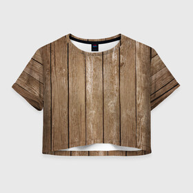 Женская футболка Crop-top 3D с принтом Texture. Wood в Екатеринбурге, 100% полиэстер | круглая горловина, длина футболки до линии талии, рукава с отворотами | Тематика изображения на принте: background | board | dark | gradient | paints | ripples | spot | spots | stripes | texture | white | wood | дерево | доски | линии | полосы | пятна | пятно | светлый | текстура | темная | темное | тьма | фон