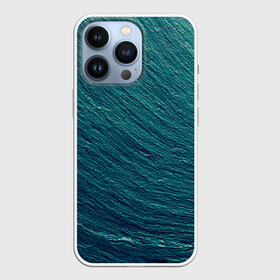 Чехол для iPhone 13 Pro с принтом Endless Sea в Екатеринбурге,  |  | background | blue | dark | gradient | green | lines | ocean | paints | ripples | sea | spot | spots | stripes | texture | waves | волны | голубая | градиент | зеленый | краски | линии | море | океан | полосы | пятна | пятно | рябь | текстура | т