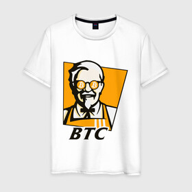 Мужская футболка хлопок с принтом BITCOIN БИТКОИН KFC в Екатеринбурге, 100% хлопок | прямой крой, круглый вырез горловины, длина до линии бедер, слегка спущенное плечо. | Тематика изображения на принте: binance | binance com | bitcoin | bittrex com | btc | exmo me | hodl | kfc | trading | банан | банан биржа | бинанс | биткоин | график | криптовалюта биржа | криптотрейдер | криптотрейдинг | кфс. | трейдинг