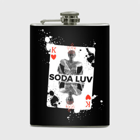 Фляга с принтом Репер - SODA LUV в Екатеринбурге, металлический корпус | емкость 0,22 л, размер 125 х 94 мм. Виниловая наклейка запечатывается полностью | Тематика изображения на принте: rap | rapper | soda luv | st. petersburg | vladislav terentyuk | владислав терентюк | репер | рэп | рэп исполнитель | санкт петербург