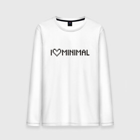 Мужской лонгслив хлопок с принтом I Love Minimal в Екатеринбурге, 100% хлопок |  | heart | inscription | minimalism | минимализм | надпись | сердце