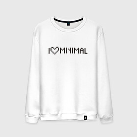Мужской свитшот хлопок с принтом I Love Minimal в Екатеринбурге, 100% хлопок |  | heart | inscription | minimalism | минимализм | надпись | сердце
