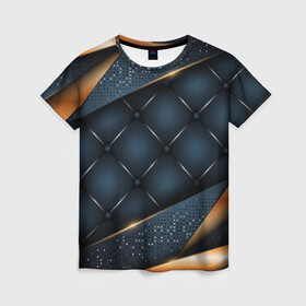 Женская футболка 3D с принтом 3D VIP GOLD CORNERS в Екатеринбурге, 100% полиэфир ( синтетическое хлопкоподобное полотно) | прямой крой, круглый вырез горловины, длина до линии бедер | 3d | 3д | luxury | versace | vip | абстракция | блеск | блестки | версаче | вип | паттерн | роскошь | соты | текстуры