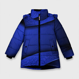 Зимняя куртка для девочек 3D с принтом 3D BLUE Вечерний синий цвет в Екатеринбурге, ткань верха — 100% полиэстер; подклад — 100% полиэстер, утеплитель — 100% полиэстер. | длина ниже бедра, удлиненная спинка, воротник стойка и отстегивающийся капюшон. Есть боковые карманы с листочкой на кнопках, утяжки по низу изделия и внутренний карман на молнии. 

Предусмотрены светоотражающий принт на спинке, радужный светоотражающий элемент на пуллере молнии и на резинке для утяжки. | Тематика изображения на принте: 3d | 3д | luxury | versace | vip | абстракция | блеск | блестки | версаче | вип | паттерн | роскошь | соты | текстуры