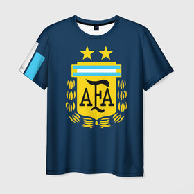 Мужская футболка 3D с принтом Сборная Аргентины в Екатеринбурге, 100% полиэфир | прямой крой, круглый вырез горловины, длина до линии бедер | goal24 | аргентина | барселона | дибала | лионель месси | месси | месси аргентина | сборная аргентины | спорт | футбол | чемпионат мира | чм