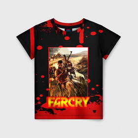 Детская футболка 3D с принтом FARCRY | ФАРКРАЙ GAME в Екатеринбурге, 100% гипоаллергенный полиэфир | прямой крой, круглый вырез горловины, длина до линии бедер, чуть спущенное плечо, ткань немного тянется | Тематика изображения на принте: far cry | far cry 5 | far cry new dawn | far cry primal | farcry | fc 5 | fc5 | game | new dawn | primal | игры | постапокалипсис | фар край | фар край 5
