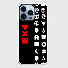 Чехол для iPhone 13 Pro с принтом Любовь, смерть и роботы в Екатеринбурге,  |  | love death robots | netflix | анимационные | знаки | иконки | кибер | крест | логотипы сериалов | нетфликс | роботы | сердце | сериалы | символы | черепа | черно белый