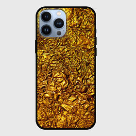 Чехол для iPhone 13 Pro Max с принтом Сусальное золото в Екатеринбурге,  |  | gold | золото | золотой | мятая | сусальное | фольга