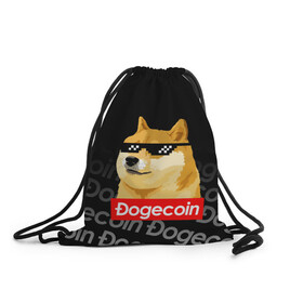 Рюкзак-мешок 3D с принтом DOGECOIN / DOGE / ДОГИКОИН в Екатеринбурге, 100% полиэстер | плотность ткани — 200 г/м2, размер — 35 х 45 см; лямки — толстые шнурки, застежка на шнуровке, без карманов и подкладки | crypto | cryptocurrency | doge | dogecoin | elon mask | trading | биржа криптовалют | доги | догикоин | илон маск | криптовалюта | мем | трейдинг.