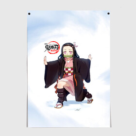 Постер с принтом Nezuko Kamado Kimetsu no Yaiba в Екатеринбурге, 100% бумага
 | бумага, плотность 150 мг. Матовая, но за счет высокого коэффициента гладкости имеет небольшой блеск и дает на свету блики, но в отличии от глянцевой бумаги не покрыта лаком | demon slayer | kamado | kimetsu no yaiba | nezuko | tanjiro | аниме | гию томиока | зеницу агацума | иноске хашибира | камадо | клинок | корзинная девочка | манга | музан кибуцуджи | незуко | рассекающий демонов | танджиро