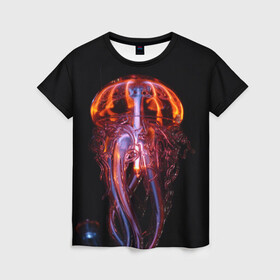 Женская футболка 3D с принтом Медуза | Jellyfish в Екатеринбурге, 100% полиэфир ( синтетическое хлопкоподобное полотно) | прямой крой, круглый вырез горловины, длина до линии бедер | jellyfish | medusa | горгона | медуза | щупальца