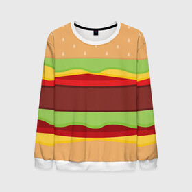 Мужской свитшот 3D с принтом Бутерброд в Екатеринбурге, 100% полиэстер с мягким внутренним слоем | круглый вырез горловины, мягкая резинка на манжетах и поясе, свободная посадка по фигуре | background | burger | fast food | food | hamburger | sandwich | texture | будет | бургер | бутерброд | гамбургер | еда | текстура | фастфуд | фон