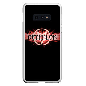 Чехол для Samsung S10E с принтом Dethklok в Екатеринбурге, Силикон | Область печати: задняя сторона чехла, без боковых панелей | dethklok | metalocalypse | апокалипсис | вильям мердерфэйс | металл | металлапокалипсис | мульт | мультфильм | пиклз | рок группа | сквизгаард эксплоужен | токи вортуз