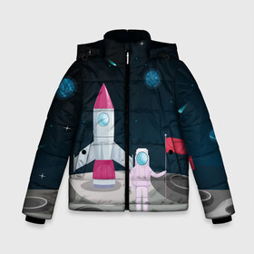 Зимняя куртка для мальчиков 3D с принтом Астронавт покоряет космос в Екатеринбурге, ткань верха — 100% полиэстер; подклад — 100% полиэстер, утеплитель — 100% полиэстер | длина ниже бедра, удлиненная спинка, воротник стойка и отстегивающийся капюшон. Есть боковые карманы с листочкой на кнопках, утяжки по низу изделия и внутренний карман на молнии. 

Предусмотрены светоотражающий принт на спинке, радужный светоотражающий элемент на пуллере молнии и на резинке для утяжки | astronaut | moon | planets | rocket | shuttle | space | stars | звёзды | космонавт | космос | луна | планеты | ракета | шаттл