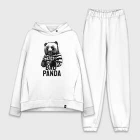 Женский костюм хлопок Oversize с принтом Плохая панда в Екатеринбурге,  |  | bad | panda | заключенный | медведь | наручники | панда