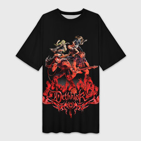 Платье-футболка 3D с принтом Dethklok concert в Екатеринбурге,  |  | dethklok | metalocalypse | апокалипсис | вильям мердерфэйс | металл | металлапокалипсис | мульт | мультфильм | пиклз | рок группа | сквизгаард эксплоужен | токи вортуз