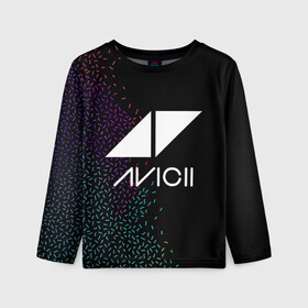 Детский лонгслив 3D с принтом AVICII | RAINBOW STYLE в Екатеринбурге, 100% полиэстер | длинные рукава, круглый вырез горловины, полуприлегающий силуэт
 | Тематика изображения на принте: avicii | beatport | club | dj | edm | electro | eq | house | levels | music | production | radio | techno | top | trance | ависи | авичи | дискотека | звезда | клуб | музыка | музыкант | продюссер | радио | фестиваль | швеция | эквалайзер