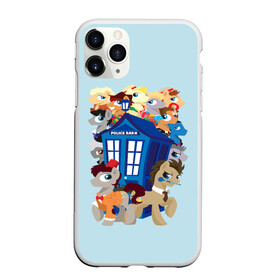 Чехол для iPhone 11 Pro Max матовый с принтом My little pony x Doctor Who в Екатеринбурге, Силикон |  | my little pony | весёлая пинки пай | добрая флаттершайн | доктор кто | дружба это чудо | единорог | единороги | май литл пони | мульт | мультфильм | радуга дэш | селестия | спайк | сумеречная искорка