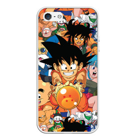 Чехол для iPhone 5/5S матовый с принтом Dragon Ball (главные герои) в Екатеринбурге, Силикон | Область печати: задняя сторона чехла, без боковых панелей | anime | dragon ball | dragon ball z | goku | аниме | драконий жемчуг | жемчуг дракона | манга | сайян | сон гоку