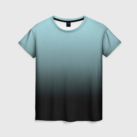 Женская футболка 3D с принтом Black and Blue gradient в Екатеринбурге, 100% полиэфир ( синтетическое хлопкоподобное полотно) | прямой крой, круглый вырез горловины, длина до линии бедер | black | градиент | текстура | чёрный