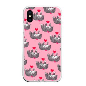 Чехол для iPhone XS Max матовый с принтом Пиксельные котики в Екатеринбурге, Силикон | Область печати: задняя сторона чехла, без боковых панелей | cat | cats | kitten | глаза | глазки | девочкам | кот | котёнок | котик | котики | котэ | котята | кошак | кошка | кошки | красивая | милая | прикольная | светлая | темная | черная