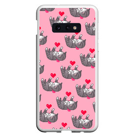 Чехол для Samsung S10E с принтом Пиксельные котики в Екатеринбурге, Силикон | Область печати: задняя сторона чехла, без боковых панелей | cat | cats | kitten | глаза | глазки | девочкам | кот | котёнок | котик | котики | котэ | котята | кошак | кошка | кошки | красивая | милая | прикольная | светлая | темная | черная