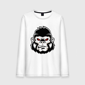 Мужской лонгслив хлопок с принтом Bad Monkey в Екатеринбурге, 100% хлопок |  | animal | beast | gorilla | monkey | горилла | животные | зверь | конг | обезьяна | природа | хищник