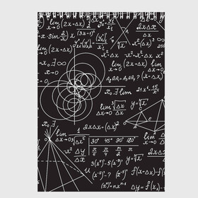 Скетчбук (блокнот) с принтом Алгебра и Геометрия в Екатеринбурге, 100% бумага
 | 48 листов, плотность листов — 100 г/м2, плотность картонной обложки — 250 г/м2. Листы скреплены сверху удобной пружинной спиралью | алгебра | геометрия | графики | сложный формулы | формулы