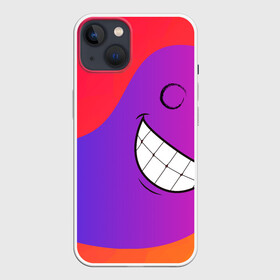 Чехол для iPhone 13 с принтом Градиент призрак в Екатеринбурге,  |  | градиент | краски | красный | лицо | призрак | улыбка | фиолетовый