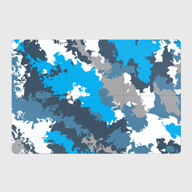 Магнитный плакат 3Х2 с принтом Камуфляж (ледяной) в Екатеринбурге, Полимерный материал с магнитным слоем | 6 деталей размером 9*9 см | Тематика изображения на принте: камуфляж | ледяной | милитари | мороз | синий | холод