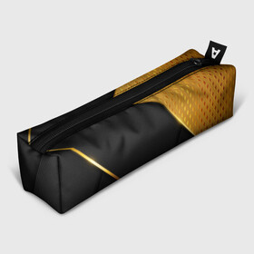Пенал школьный 3D с принтом 3D BLACK & GOLD в Екатеринбурге, 100% полиэстер | плотная ткань, застежка на молнии | 3d | 3д | gold | абстракция | золото | паттерн | соты | текстуры