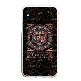 Чехол для iPhone XS Max матовый с принтом WILD TIGER в Екатеринбурге, Силикон | Область печати: задняя сторона чехла, без боковых панелей | голова тигра | дикий тигр | зверь | тигр | хищник