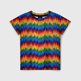 Детская футболка 3D с принтом РАДУЖНАЯ КИСЛОТА  в Екатеринбурге, 100% гипоаллергенный полиэфир | прямой крой, круглый вырез горловины, длина до линии бедер, чуть спущенное плечо, ткань немного тянется | Тематика изображения на принте: acid | hippy | neon | rainbow | rasta | едкий | кислотный | летний | неоновый | радиоактивный | раста | солнечный | спектры | тепловизор | теплый | хиппи | яркий